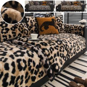 Kalın peluş leopar baskı kanepe yastığı sonbahar ve kış yeni kaymaz High-End deri bak klozet kapağı - Product Image 3