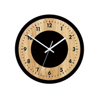 Jam Dinding Bulat Motif Kayu Mewah Kustom Baru untuk Ruang Tamu Kamar Tidur Modern Minimalis Kelas Atas