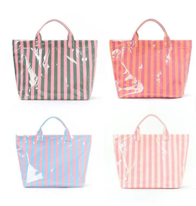Sac de plage durable, toile rayée colorée d'été, sac de shopping pour femme, idéal pour les voyages - Product Image 2