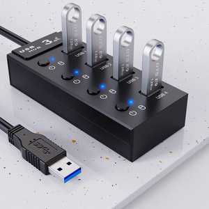 ฮับ4-in-1 <span class=keywords><strong>USB</strong></span> 3.0ความเร็ว5Gbps 4-พอร์ตพร้อมสวิตช์เปิด/ปิดไฟ LED ในสต็อกแฟลชไดรฟ์เครื่องพิมพ์ HDD ได้รับ<span class=keywords><strong>การ</strong></span>รับรอง - Product Image 6