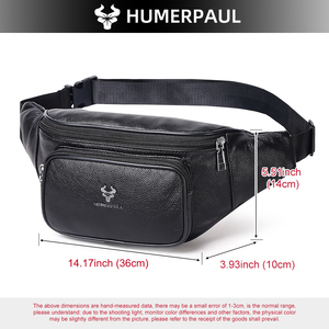 HUMERPAUL, riñonera clásica para <span class=keywords><strong>hombre</strong></span>, riñonera cruzada multifunción de cuero genuino para viajes al aire libre, riñonera duradera - Product Image 6