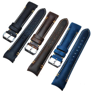 Correa de reloj de cuero genuino de lujo hecha a mano, con pasador de liberación rápida, ajustable, 14/16/18/20/22/24 mm, correa de repuesto - Product Image 5