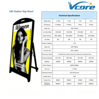 Affiche LED extérieure étanche P2.5mm 960x480mm, panneau numérique et écrans avec roues, panneau de bienvenue numérique pour mariage