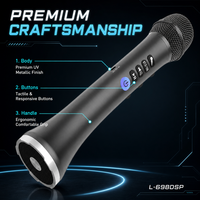 Microphone de studio sans fil Bluetooth professionnel pour karaoké, système de haut-parleur et appareil mobile
