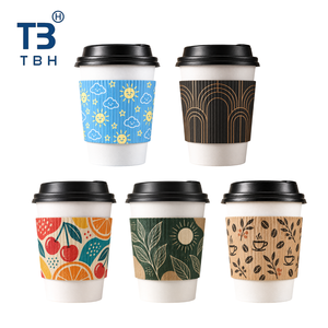 Funda de cartón corrugado para vasos de 8oz, con aislamiento térmico, impresión personalizada, ecológica, para café, cantina, oficina, compatible con OEM y ODM. - Product Image 6
