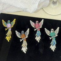 Broche Perles Multicolores Faite à la Main en Forme de Perroquet, Design Vintage Branche, Nouvelle Broche Oiseau en Alliage de Zinc pour Usage Quotidien