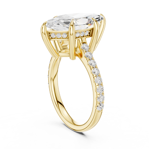 Anillo de Diamantes Cultivados en Laboratorio, Chapado en Oro de 10Kt, 14Kt, 18Kt, 22Kt, con Rodio, Elegante, para Mujer, para Boda o Compromiso, Certificado IGI - Product Image 5