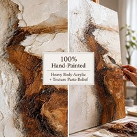 Peintures et décorations murales : Peinture à l'huile artisanale, style impasto texturé 3D vintage français, vente en gros, grande œuvre d'art pour salon