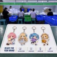 Porte-clés en acrylique anime mignon, découpé sur mesure, en acrylique transparent de qualité supérieure, avec fermoir à déclenchement, à partir d'une pièce, vente en gros personnalisée OEM