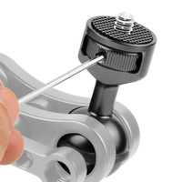 Kepala Bola Tripod Aluminium Alloy 1 Inci dengan Adaptor Sekrup 1/4, Dudukan Penyangga Putar 360 Derajat untuk Kamera GoPro Hero 13 12 11, Lampu, dan Monitor