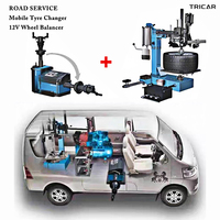 Démonte-pneus pneumatique automatique Tricar 12V 220V, machine mobile de montage et d'équilibrage de pneus pour service sur route, machine de réparation de pneus mobile