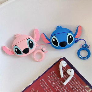 Funda de silicona 3D de Stitch para auriculares Apple AirPods Pro 2 3 4, diseño de dibujos animados, con cadena y dijes, estilo INS, linda, en caja. - Product Image 3