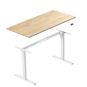 Richmat White Electric Sit Stand Desk Frame Single Motor Ergonomic Standing Height Adjustable Base Computer Desk Frame