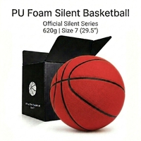 Bola Basket Senyap Mainan Olahraga Anak Ukuran 7 29.5 Inci Busa PU Lembut untuk Latihan Dalam Ruangan Logo Kustom Grosir Pabrik