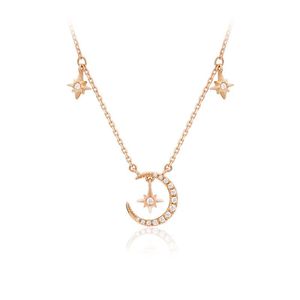 Collar de Cadena Xinflyer, Nuevo y Moderno, con Dije de Luna y Estrella en Plata 925, Joyería de Moda - Product Image 2