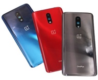 Boîtier de couverture arrière de batterie pour Oneplus 7 7T 7 Pro avec étui en verre de couverture arrière d'objectif de caméra