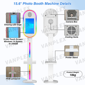 Machine Photobooth DSLR Haute Résolution avec Écran Tactile, Impression Instantanée, Télécommande, Légère, en Métal Aéronautique, Garantie 2 Ans - Product Image 2