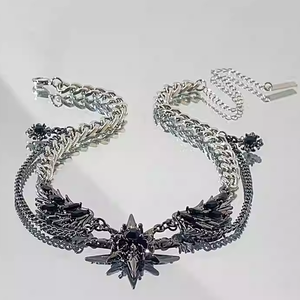 قلادة هيسيرا بانك هيب هوب من السبائك، تصميم فريد وشخصي، سلسلة على شكل جناح لهودي، قلادة عظم الترقوة للنساء - Product Image 6