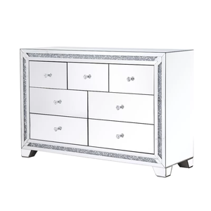 Living Room Furniture Mirrored Sideboard 7 Drawers Chest Crushed Diamond Cabinet for Home Hotel Club