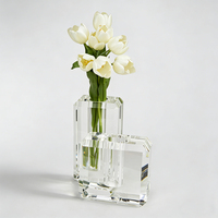 Vase à fleurs en acrylique transparent, idéal pour la décoration de table, hydroponie, maison, bureau, mariage, écologique - Grande Vente