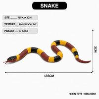 Modèle de serpent réaliste en PVC marron, 135x2x3cm, jouet, serpent effrayant, accessoire de décoration de table pour fête d'halloween