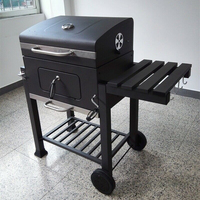 Barbecue de table, barbecue de cuisine en plein air, gril industriel en acier inoxydable, chariot carré, gril à charbon