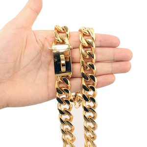 Luxe Cubaanse Link Halsbanden Zware Bully Grote Hond Keten Kraag Metalen Goud Hond Keten - Product Image 2