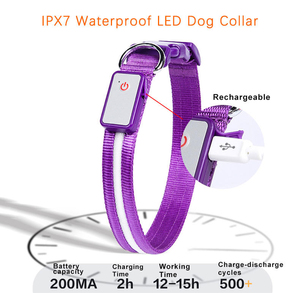 Collier lumineux pour animaux de compagnie personnalisé à LED, multi-tailles, étanche IPX4/IPX7, rechargeable, collier de sécurité pour chien à LED pour la nuit - Product Image 3