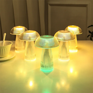 Rgb Kleur Veranderende Warm Wit Moderne Batterij Aangedreven <span class=keywords><strong>Led</strong></span> Nachtlampje 3d Kwallen Paddestoel Vorm Bureaulamp Voor Slaapkamer - Product Image 4