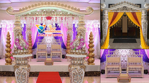 Mejor Rajwada Wedding Mandap Set Grand Bollywood Wedding Fiber Mandap Noruega Exclusivo Gold Wedding Bollywood Mandap Decoraciones EE. UU. - Product Image 6