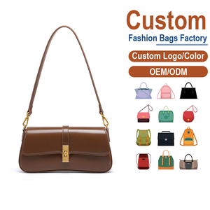 Bolso de Hombro de Diseño Antirrobo de Cuero Genuino Vintage de Lujo, Color Café, para Mujer, Uso Diario de Verano - Product Image 1