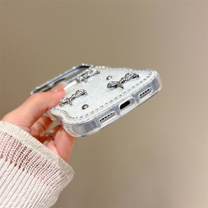 เคสโทรศัพท์ลายเปลือกหอยประดับเพชรทรงโบว์ สำหรับ iPhone 18 17 16 15 Pro Max  พื้นผิวเหลือบรุ้ง ลายคลื่นไล่เฉดสี - Product Image 6