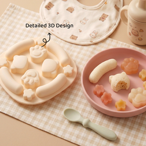 Moule de cuisson antiadhésif pour gâteau vapeur à la saucisse, moule en silicone 3D personnalisé de qualité alimentaire pour aliments complémentaires pour bébés - Product Image 1
