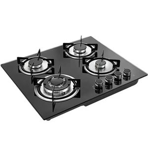 Piano Cottura a Gas a Quattro Fuochi in Vetro Temperato con Controllo Fiamma di Sicurezza e Distribuzione Efficiente del Calore per Cucine Moderne - Product Image 2