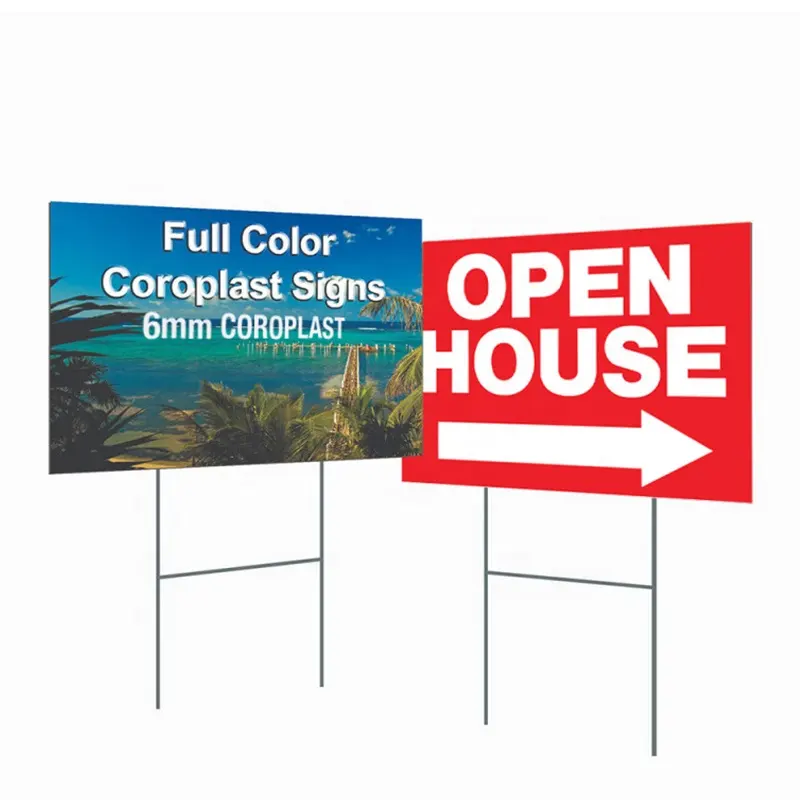 High Quality Outdoor Yard Sign Board Custom Square Plastic Advertising Board Printed