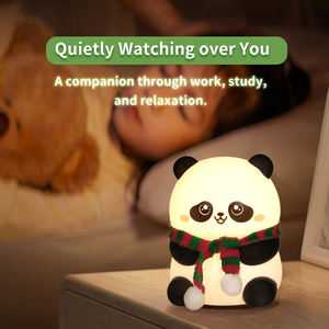 مصباح ليلي من السيليكون الكاواي باندا محمول قابل لإعادة الشحن بحنفية بمستشعر RGB LED ملون لديكور غرف الأطفال أدوات مساعدة للنوم - Product Image 3