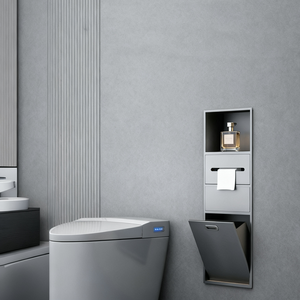 Poubelle murale multifonctionnelle moderne en acier inoxydable à 3 niveaux, porte-serviettes en papier toilette <span class=keywords><strong>pour</strong></span> hôtel - Product Image 1
