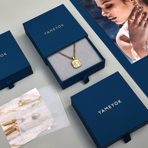 Gran Venta de joyero rectangular personalizado, cajón deslizante para pulsera, collar, pendiente, embalaje, bolsa de joyería - Product Image 3