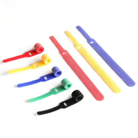 Sangle de gestion de câbles en polyester/nylon, multicolore, écologique, double face, réutilisable, adhésive, réglable et auto-agrippante