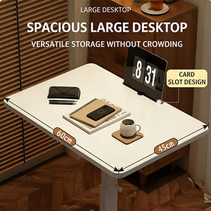 Escritorio Moderno Minimalista de Altura Ajustable con Estructura Metálica y Superficie de Madera, Diseño Modular Compatible con Portátiles para Uso en Hospitales y Hogares - Product Image 3