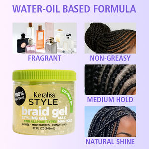 Joynna Bio Natural Jumbo Tube Strong All Day Tenir 24Hour Tressage Braid Gel pour cheveux crépus Marque privée Vente entière - Product Image 4