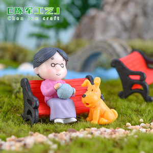 Micro-paysage bonsaï artisanal Weij Chen Juns, décorations de gâteaux succulentes, grand-père et grand-mère, <span class=keywords><strong>couple</strong></span>, parents-beaux parents en plastique - Product Image 4