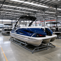 Bateau ponton de luxe sportif de 22 pieds au design innovant, pour 12 personnes, en aluminium, électrique, pour la pêche et les excursions de loisirs en groupe