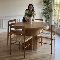 Ensemble table et chaises de salle à manger télescopique extensible, style bois moderne et simple, avec espace de rangement intégré, pratique et idéal pour hôtel - Modèle 2027