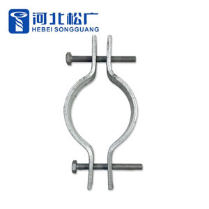 Klem dudukan pita tiang baja galvanis penjepit tiang Hoop untuk perangkat keras jalur tiang - Product Image 3