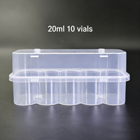 Boîte de rangement pour peptides de laboratoire, 20 ml, 10 compartiments, en PP transparent de haute qualité, antichoc, compatible réfrigérateur, sans BPA, vente en gros OEM