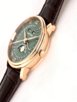 Montre automatique de luxe pour homme, haute qualité, style hip-hop, boîtier or rose, bracelet en cuir, calendrier, semaine, phases de lune
