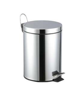 Steel Step Trash Can with Protection | Large Metal Kitchen Garbage Bin with Soft Close Lid  Foot Pedal  Round Waste Bin