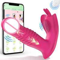 Schmetterlings-Vibrator mit APP- und Fernbedienung, G-Punkt und Klitoris-Stimulator, Tragbarer Slip-Massagestab, Sexspielzeug für Frauen und Paare
