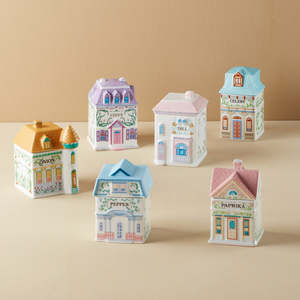 <span class=keywords><strong>Set</strong></span> di 24 <span class=keywords><strong>Barattoli</strong></span> per Spezie in <span class=keywords><strong>Ceramica</strong></span> a Forma di Casa, Contenitori Colorati per Condimenti per Casa e Cucina - Product Image 3